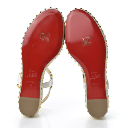 Christian Louboutin Calfskin Zarli Pyraclou 60 Platform Sandals 40 White 5 of 8