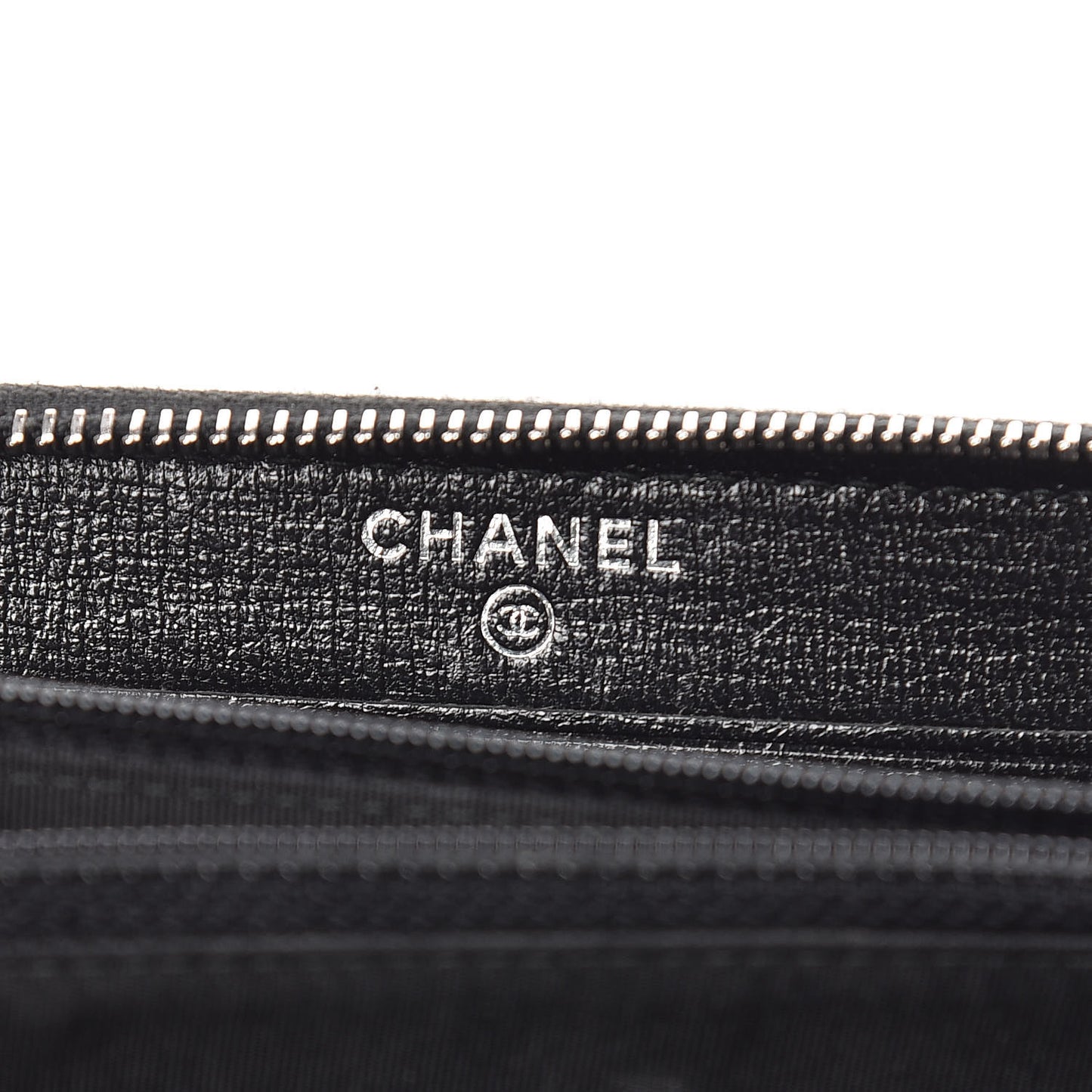 Calfskin Quilted Small Diamond CC Zip Around Wallet Black