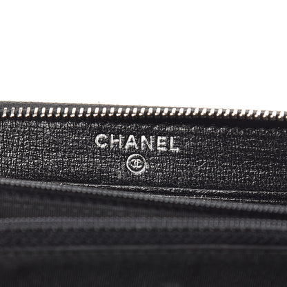Chanel Calfskin Quilted Small Diamond CC Zip Around Wallet Black 6 of 8