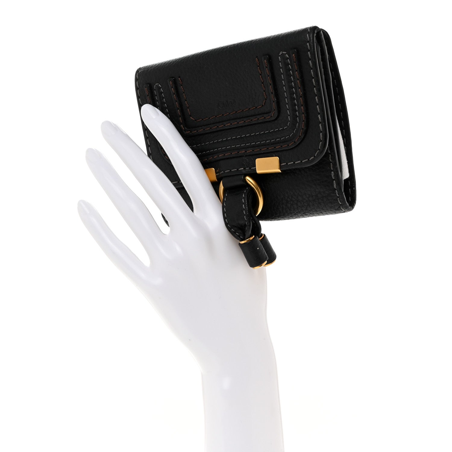 Chloe Grained Calfskin Marcie Square Wallet Black 2 of 12