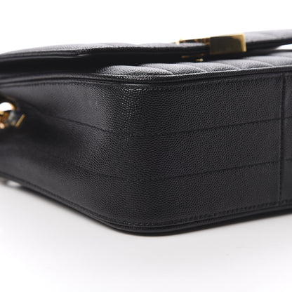 Saint Laurent Grain De Poudre Matelasse Monogram Medium Vicky Chain Bag Black 9 of 11