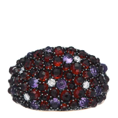 David Yurman 18K Yellow Gold Sterling Silver Diamond Spessartine Garnet Amethyst Osetra Cable Ring 57 8 1 of 6