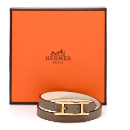 Hermes Swift Behapi Double Tour Bracelet T4 Etoupe Nata 3 of 5