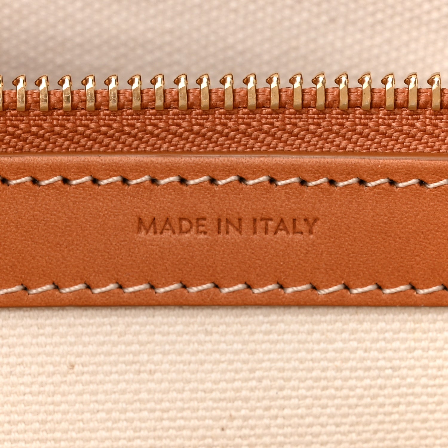 Celine Canvas Calfskin Logo Print Horizontal Cabas Natural Tan 7 of 13