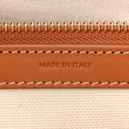 Celine Canvas Calfskin Logo Print Horizontal Cabas Natural Tan 7 of 13