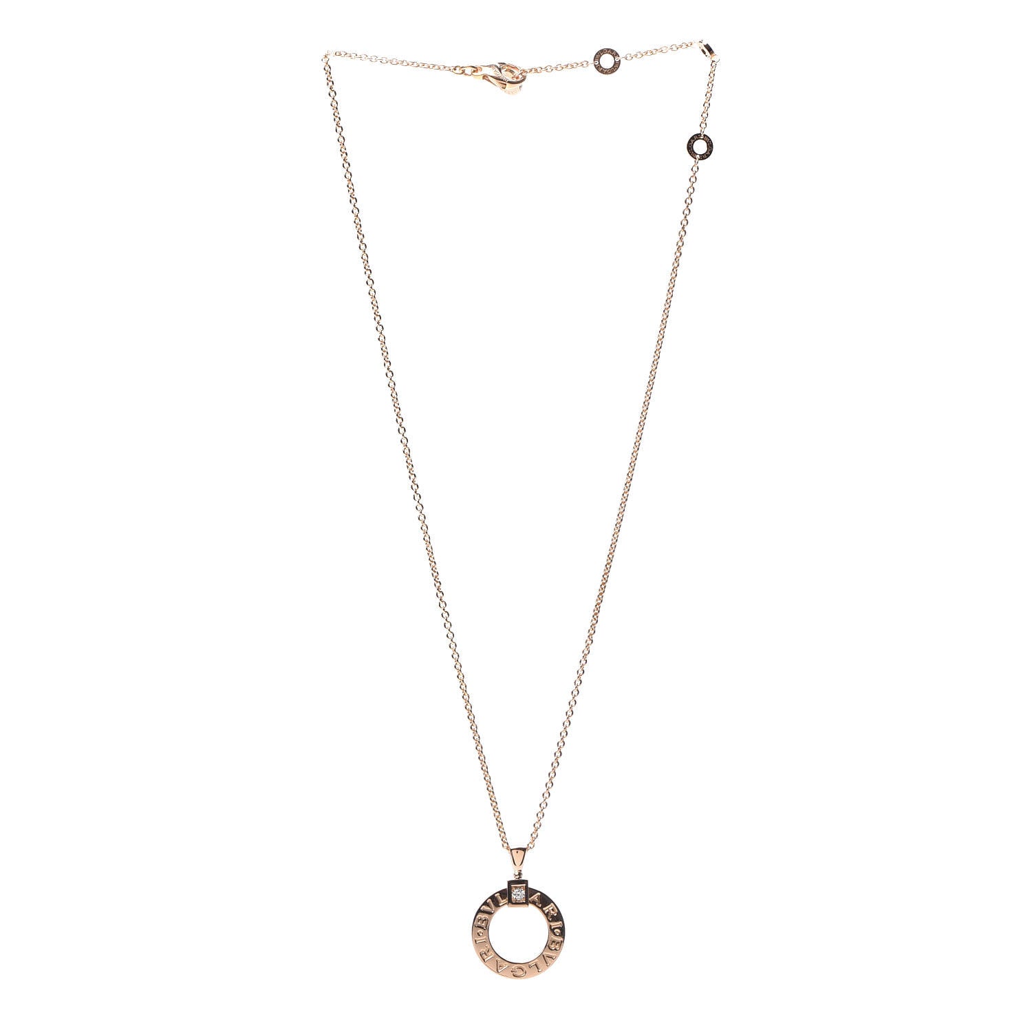 Bulgari 18K Rose Gold Diamond BVLGARI BVLGARI Pendant Necklace 3 of 5