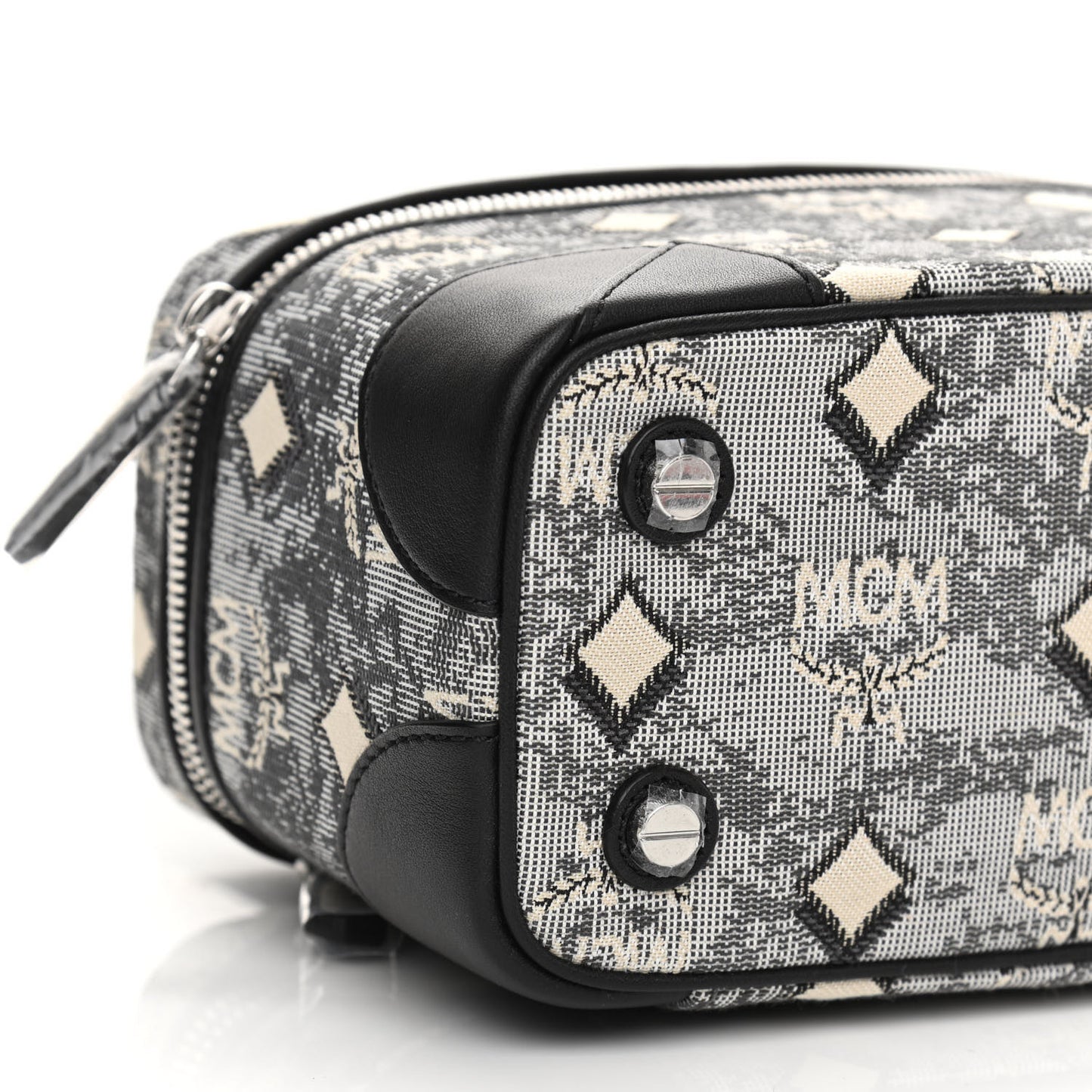 Vintage Jacquard Monogram Rockstar Small Vanity Crossbody Bag Grey