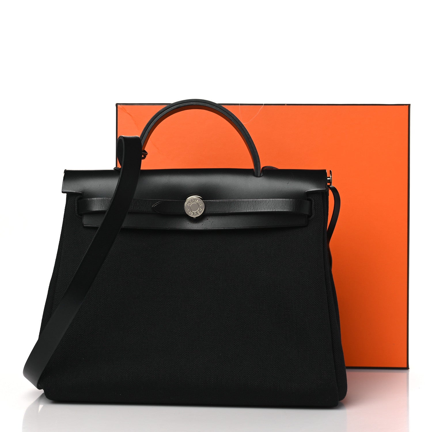 Hermes Military Toile Vache Hunter Herbag Zip PM 31 Black 11 of 11