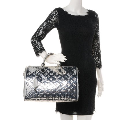 Louis Vuitton Monogram Miroir Speedy 35 Silver 2 of 9