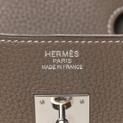 Hermes Taurillon Clemence Birkin 35 Etoupe 6 of 17