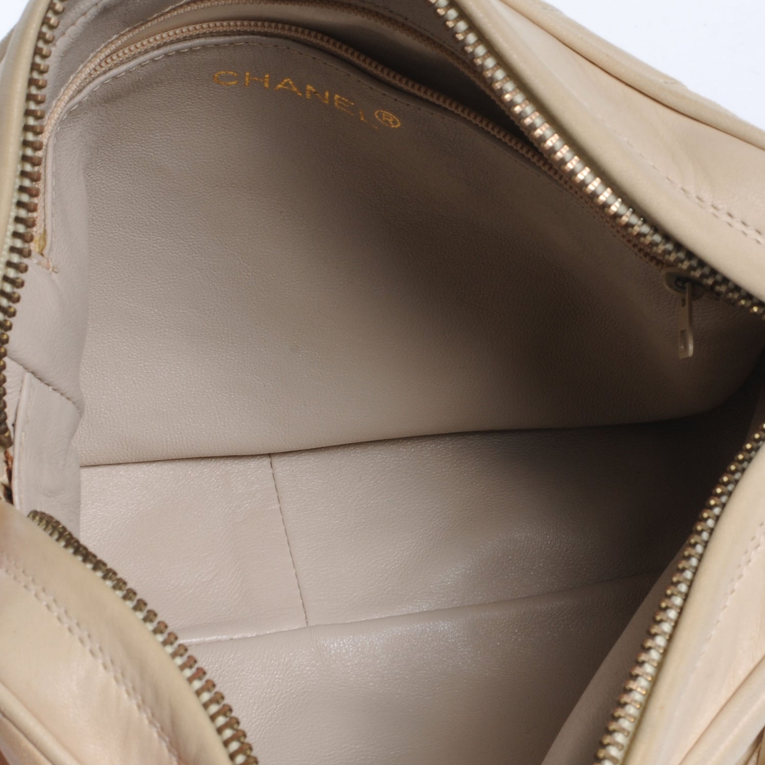 Chanel Lambskin Chevron Tassel Camera Case Beige 7 of 10