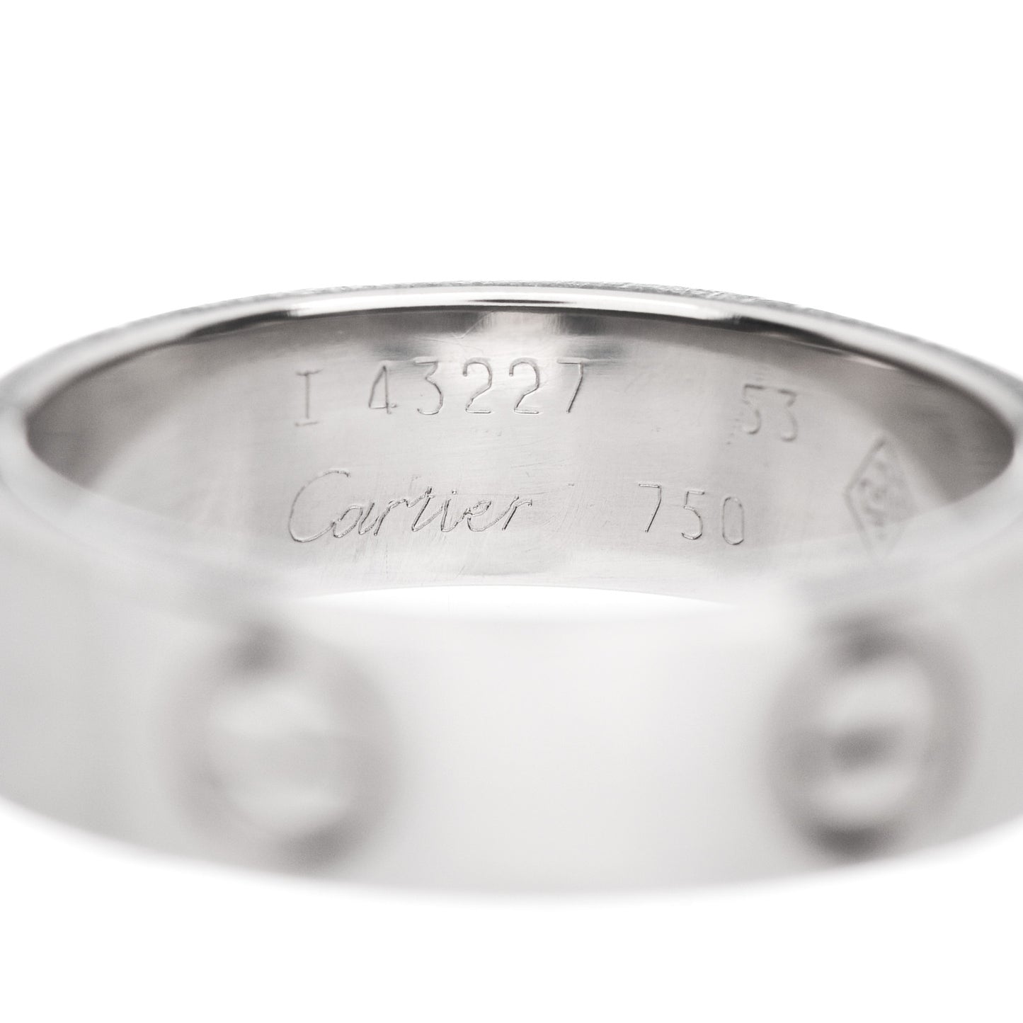 18K White Gold 5.5mm LOVE Ring 53 6.25