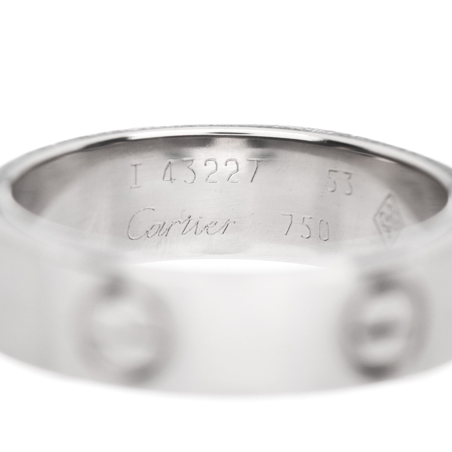 Cartier 18K White Gold 5.5mm LOVE Ring 53 6.25 4 of 5
