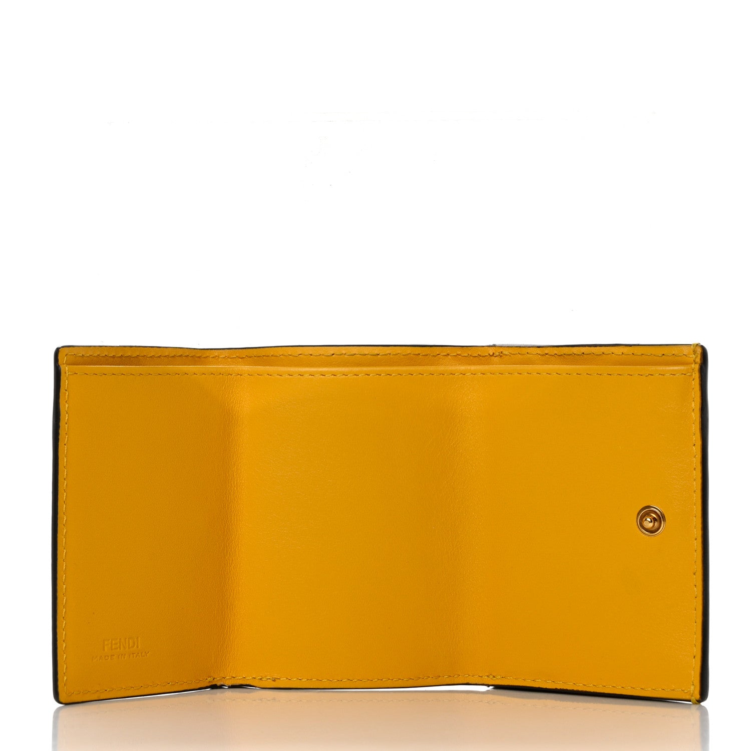 Fendi X SARAH COLEMAN Vitello Liberty Ceylon F is Fendi Micro FF Vertigo Embossed Tri-Fold Envelope Wallet Mimosa White 5 of 8