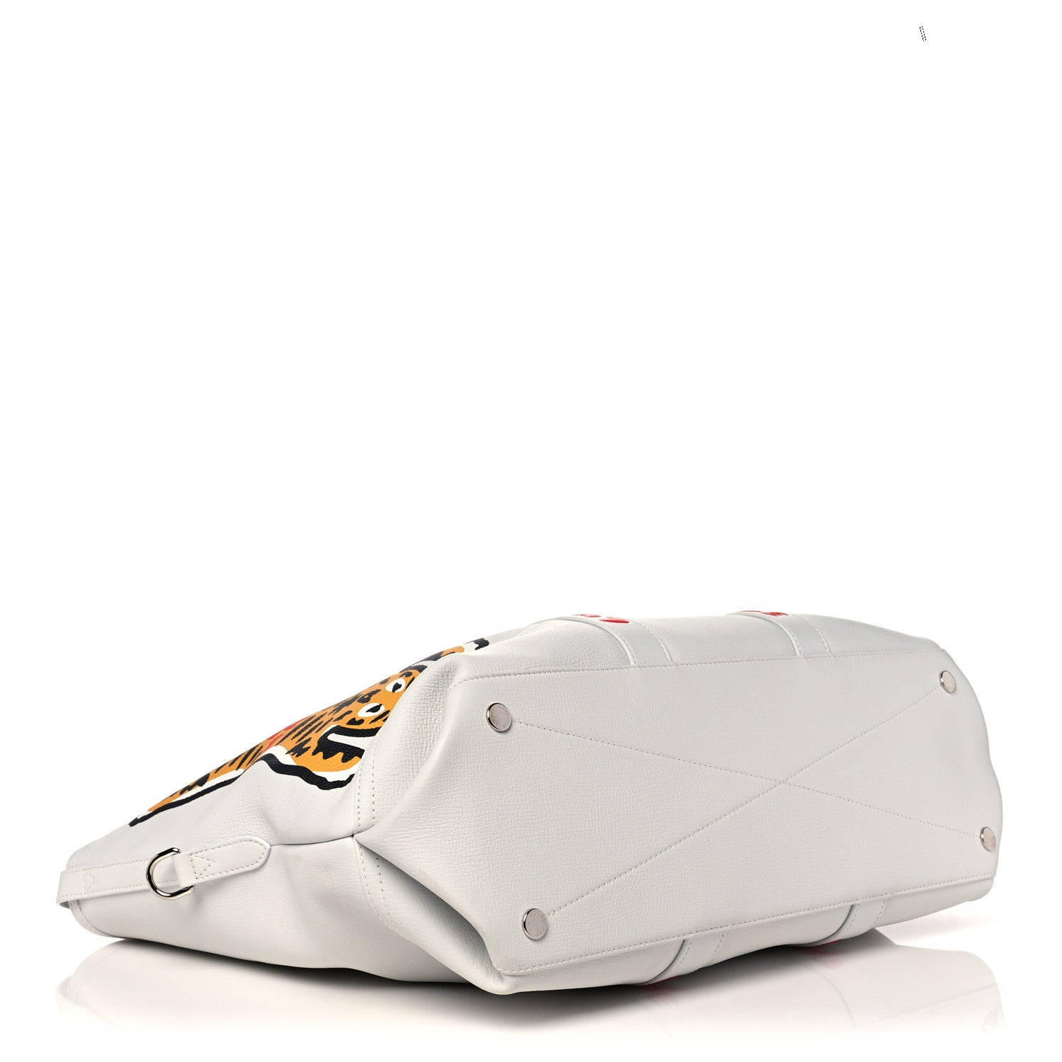 Louis Vuitton X NIGO Calfskin Tiger Journey Tote White 4 of 9
