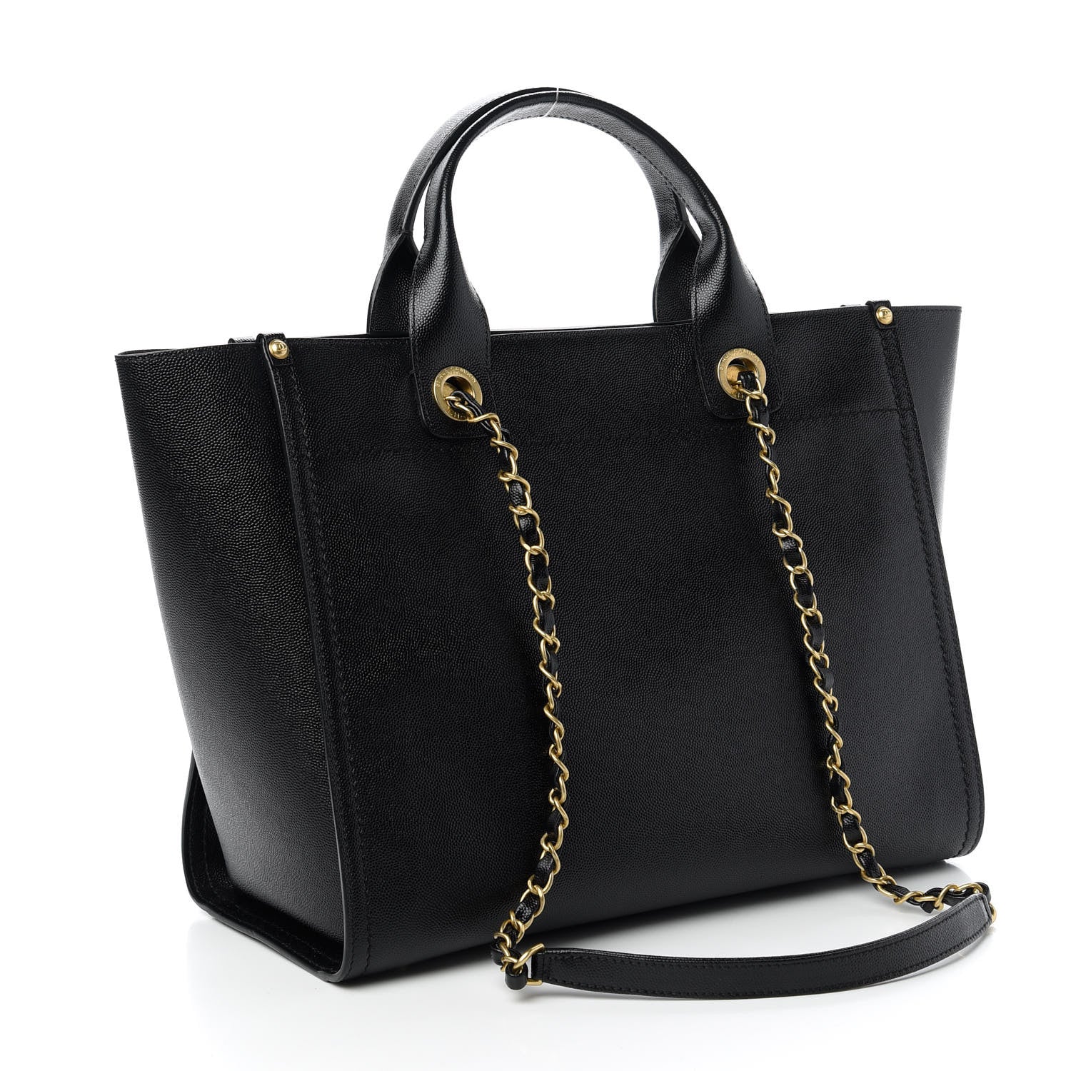 Chanel Caviar Small Studded Deauville Tote Black 3 of 10
