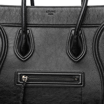 Celine Crinkled Patent Calfskin Medium Phantom Luggage Black 8 of 12