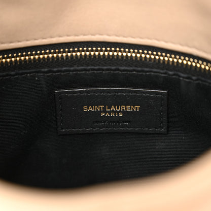 Saint Laurent Lambskin Quilted Toy Loulou Puffer Monogram Chain Satchel Dark Beige 6 of 16