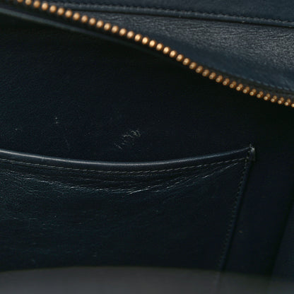 Celine Smooth Calfskin Striped Canvas Micro Luggage Navy Blue 10 of 17