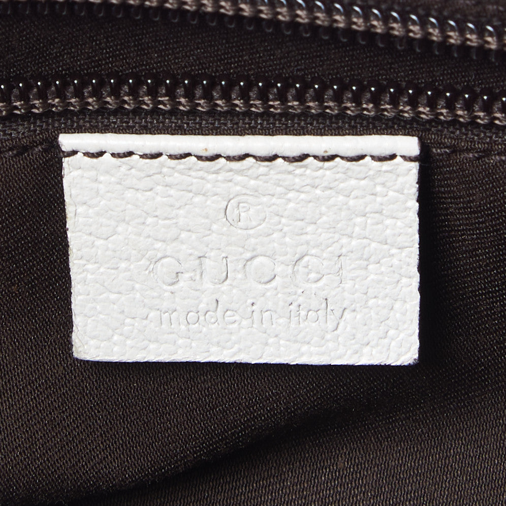 Monogram Web Medium Half Moon Hobo White
