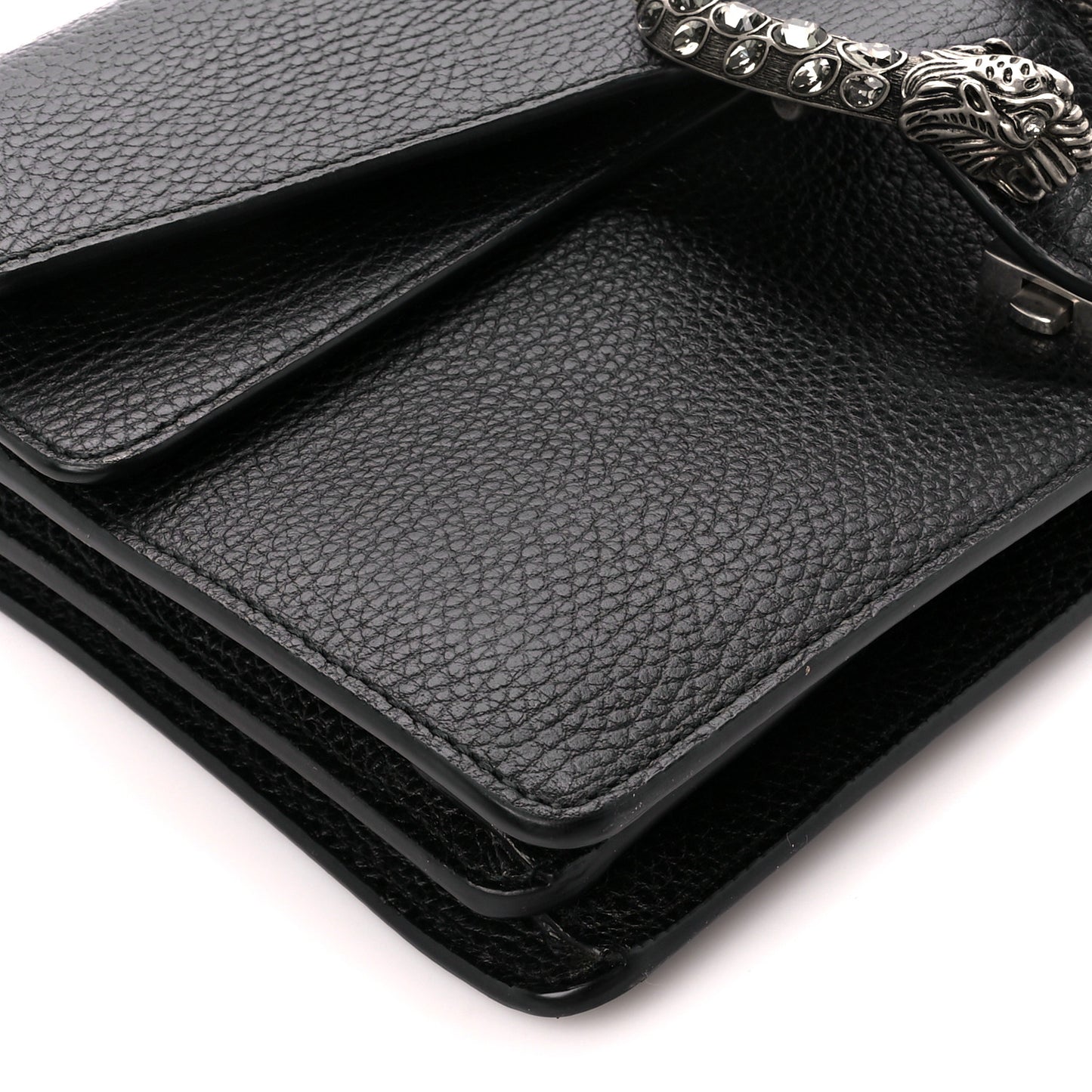 Pebbled Calfskin Small Dionysus Shoulder Bag Black
