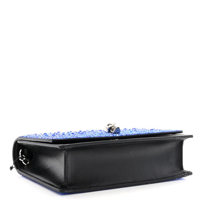 Alexander McQueen Calfskin Crystal Skull Mini Crossbody Bag Electric Blue 4 of 9