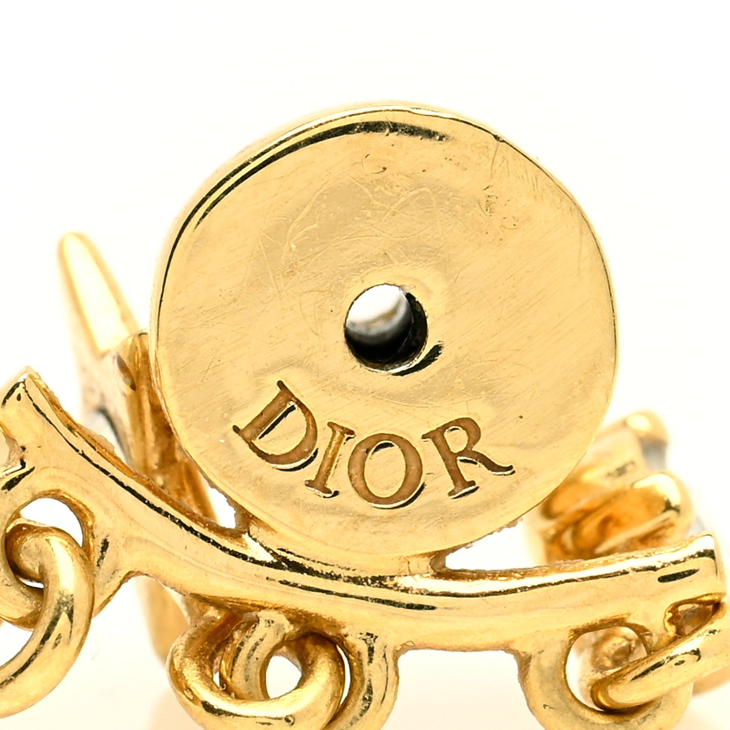 Pearl Crystal Dio(r)evolution Earrings Aged Gold