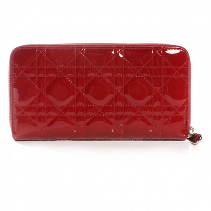 Christian Dior Patent Cannage Lady Dior Continental Wallet Red 3 of 8