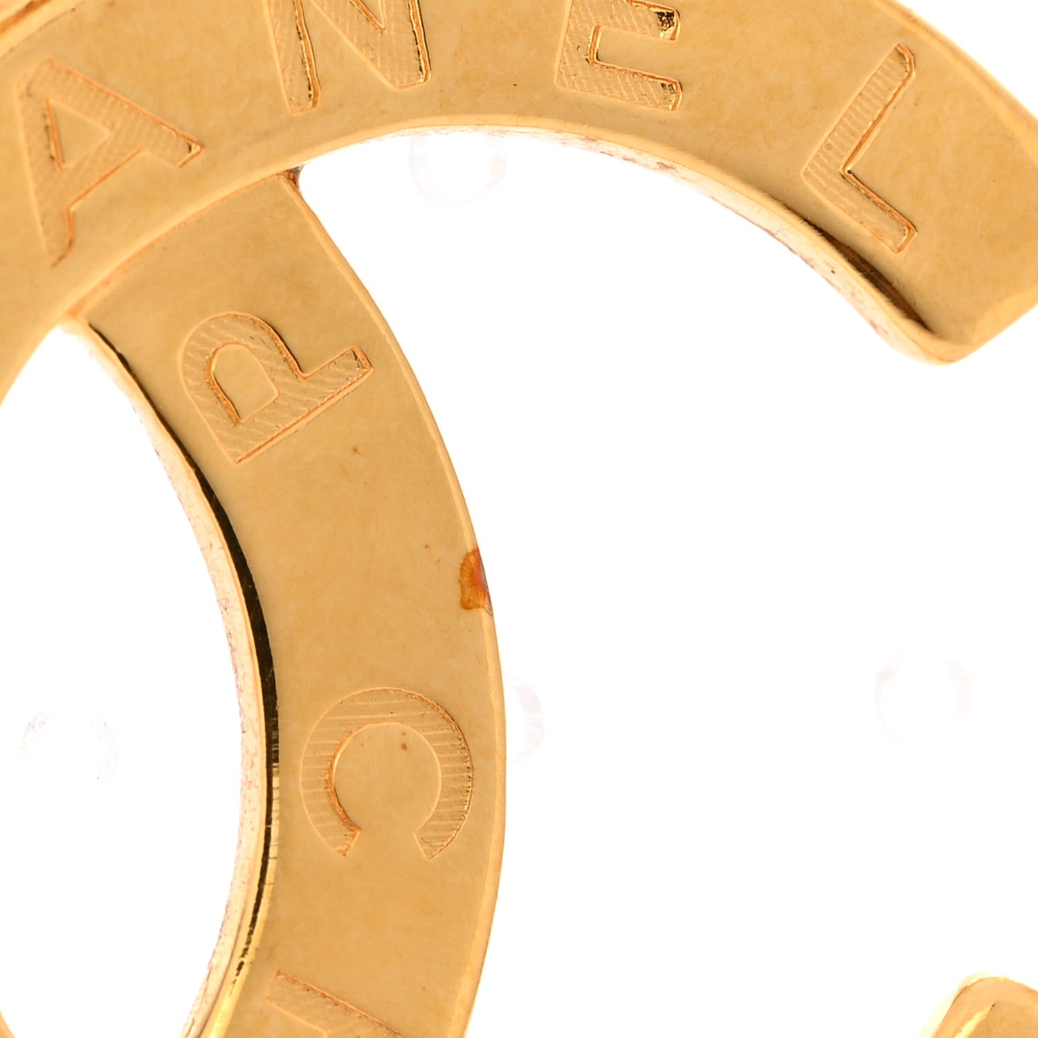 Chanel Metal Large Paris Button Earrings Gold 5 of 8