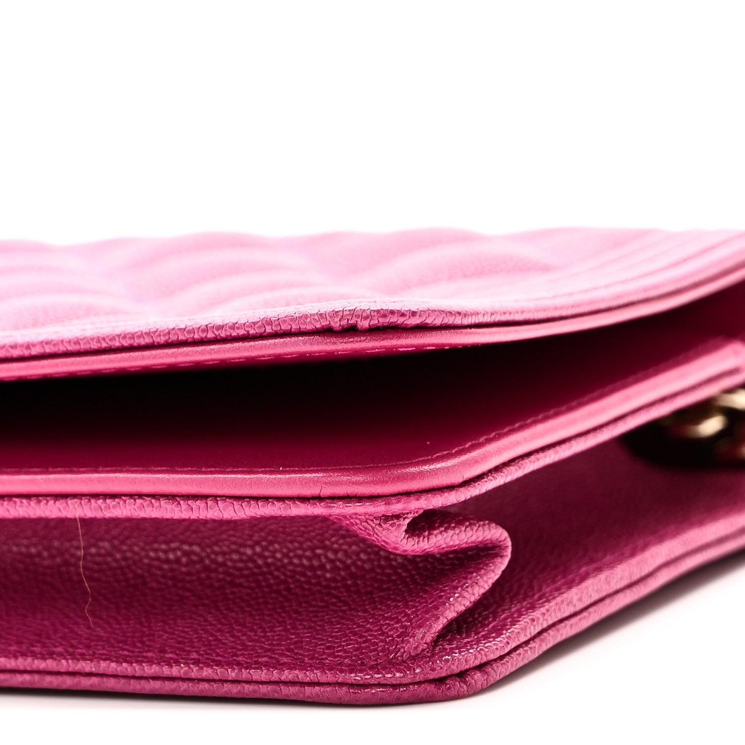 Chanel Caviar Quilted Boy Wallet On Chain WOC Fuchsia 11 of 12