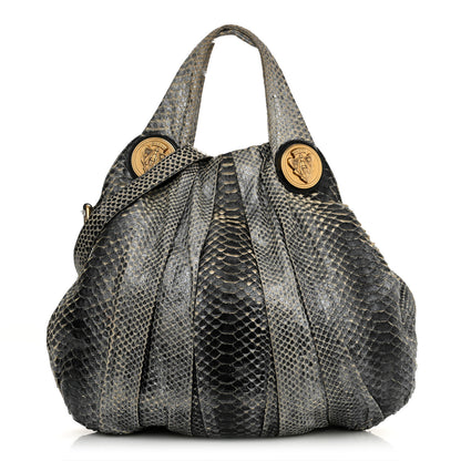 Gucci Snakeskin Medium Hysteria Top Handle Bag Black White 1 of 14