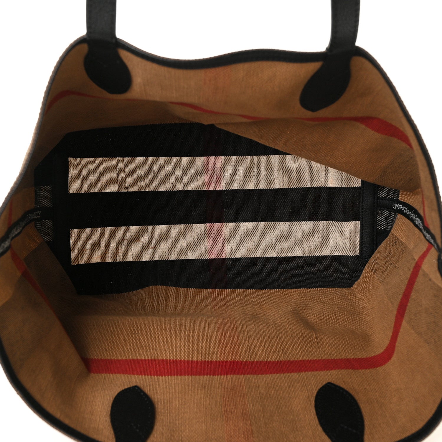 Burberry Coated Canvas Mega Check Medium Doodle Tote Black 5 of 11