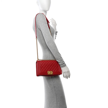 Chanel Lambskin Quilted Medium Boy Flap Red 2 of 12