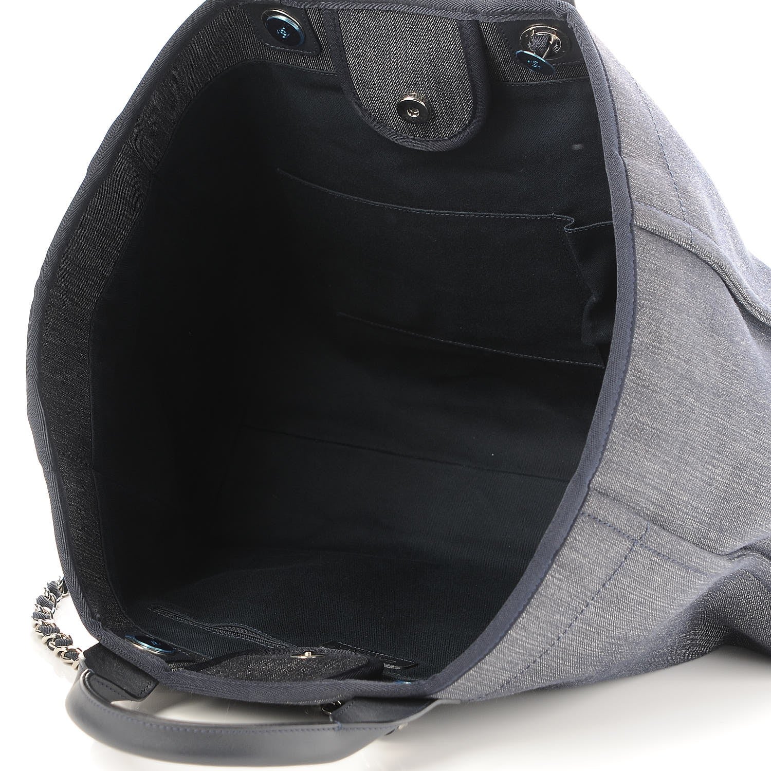 Chanel Canvas Large Deauville Tote Blue Orange 6 of 8