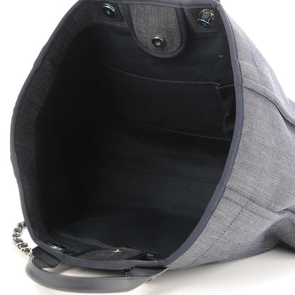 Chanel Canvas Large Deauville Tote Blue Orange 6 of 8