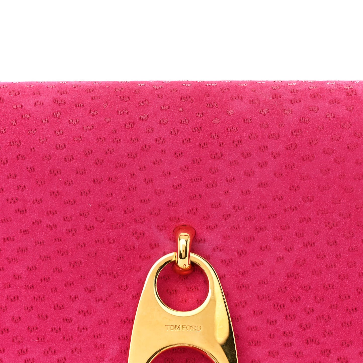 Suede Large Clip Shoulder Bag Hot Pink