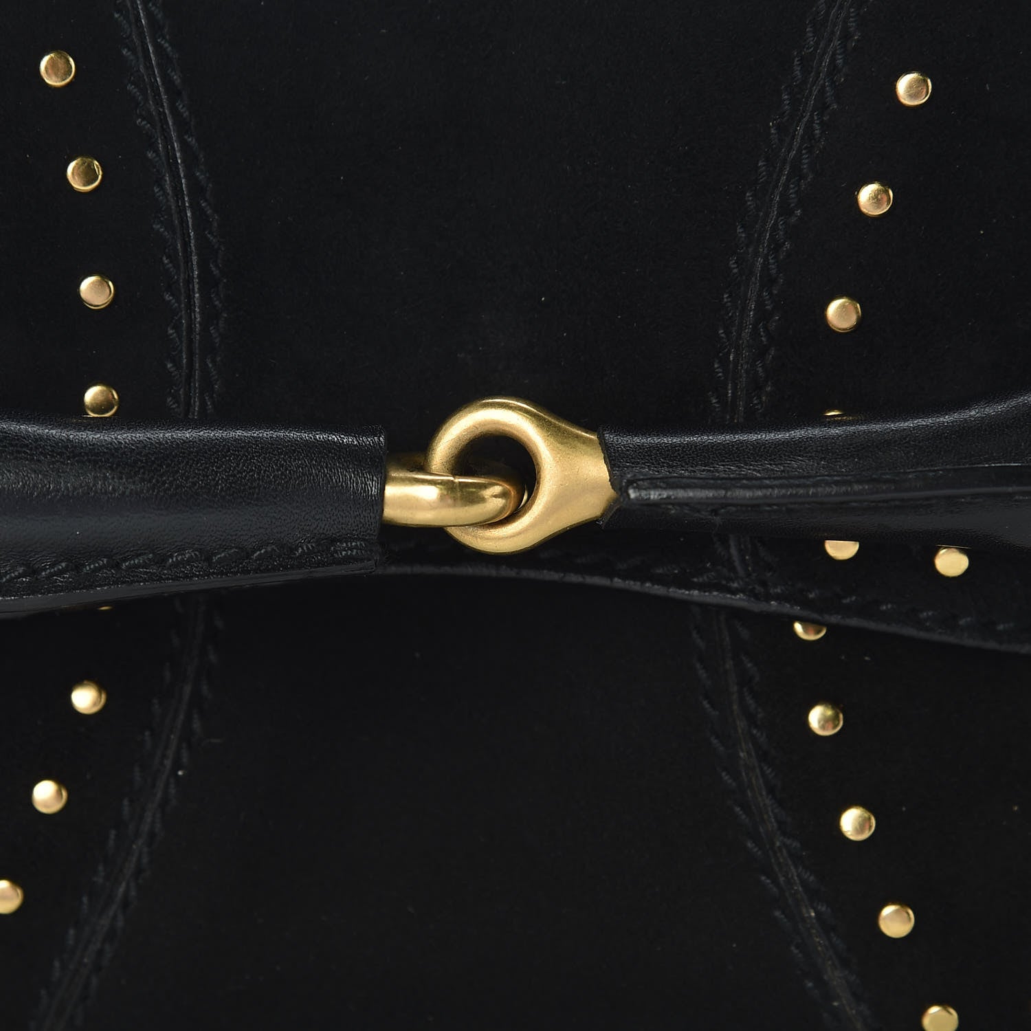 Gucci Suede Studded Horsebit Clutch Bag Black 15 of 17