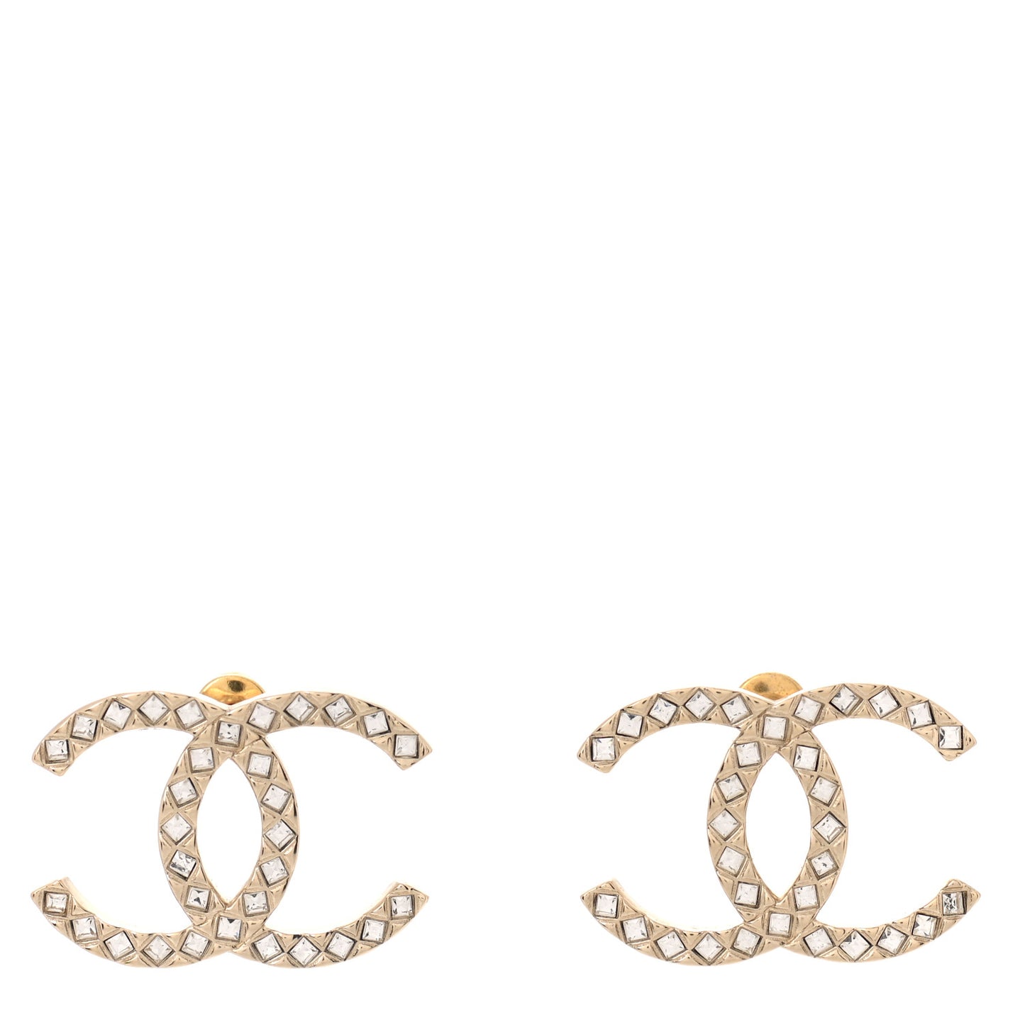 Baguette Crystal High Society CC Earrings Gold
