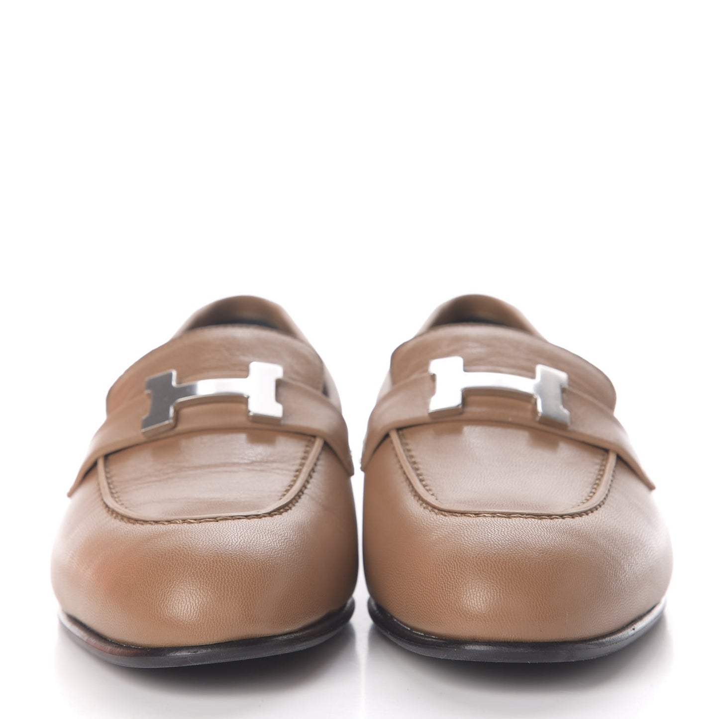 Goatskin Womens Paris Loafers 36.5 Etoupe