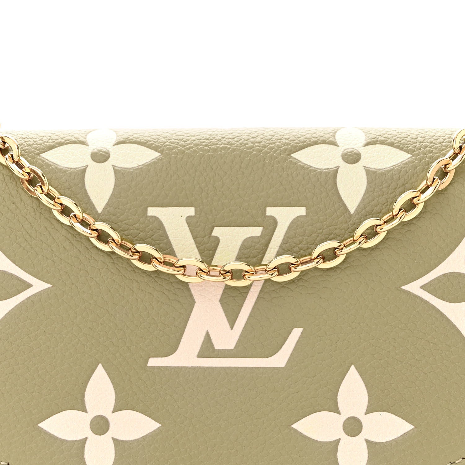 Louis Vuitton Empreinte Monogram Giant Felicie Pochette Khaki Creme 8 of 10