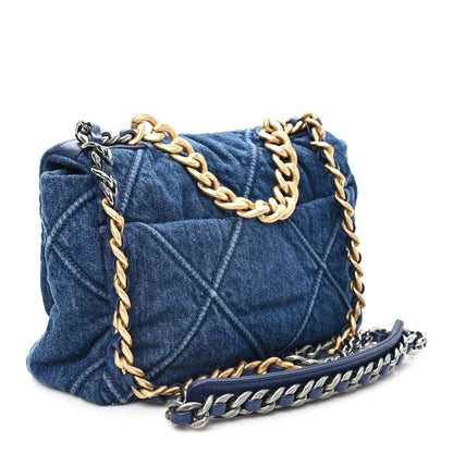 Chanel Denim Quilted Medium Chanel 19 Flap Blue 3 of 11