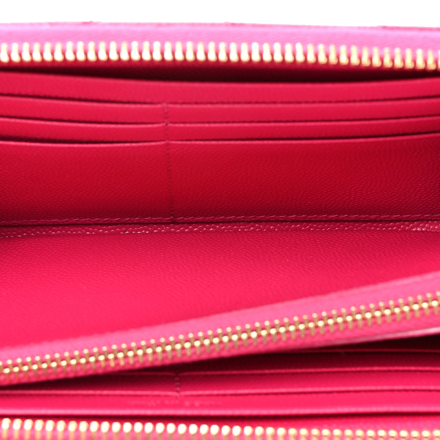 Grain De Poudre Matelasse Chevron Monogram Zip Around Wallet Fuchsia