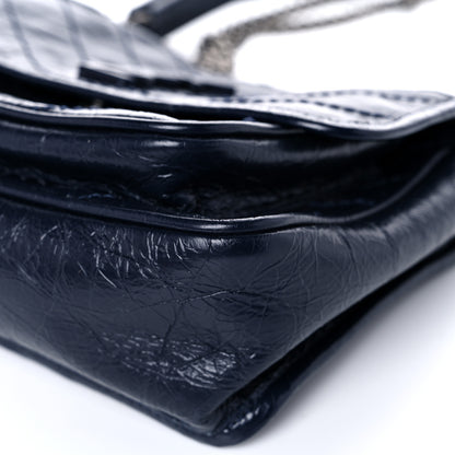 Saint Laurent Crinkled Calfskin Matelasse Monogram Baby Niki Chain Satchel Navy 10 of 13