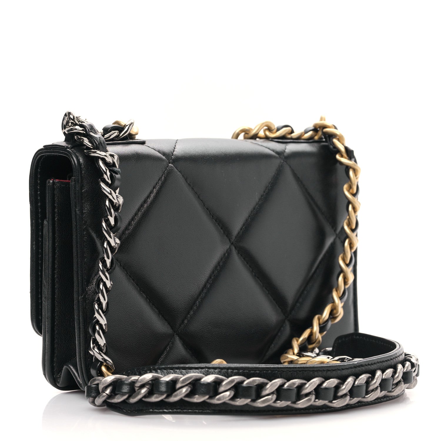 Chanel Lambskin Quilted Chanel 19 Wallet On Chain WOC Black 3 of 11