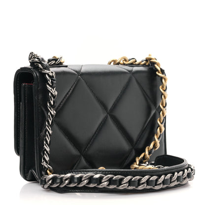 Chanel Lambskin Quilted Chanel 19 Wallet On Chain WOC Black 3 of 11