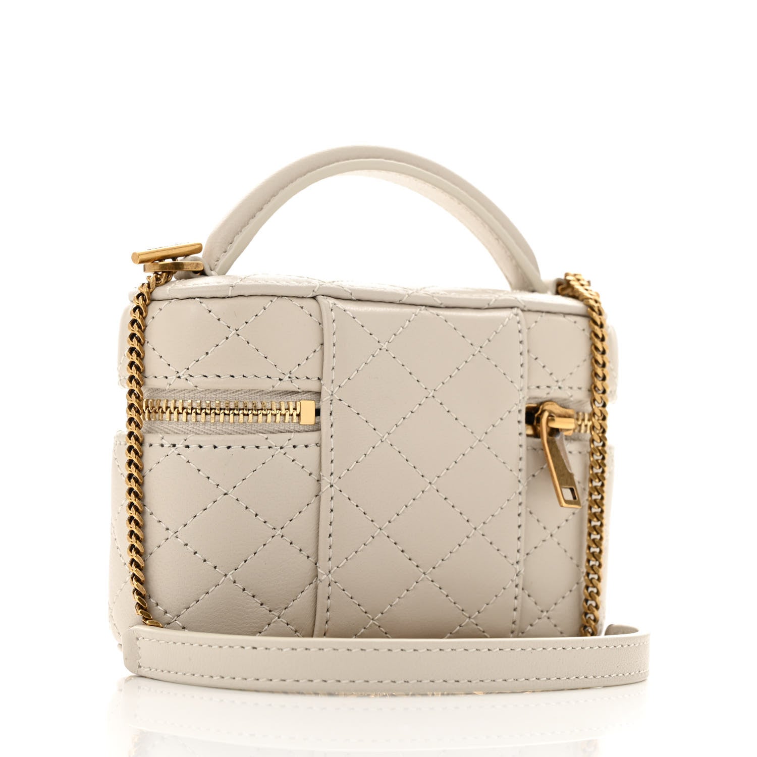 Saint Laurent Lambskin Quilted Micro Gaby Vanity Case Crema Soft 3 of 10