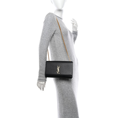Saint Laurent Grain De Poudre Medium Classic Monogram Kate Satchel Black 2 of 11