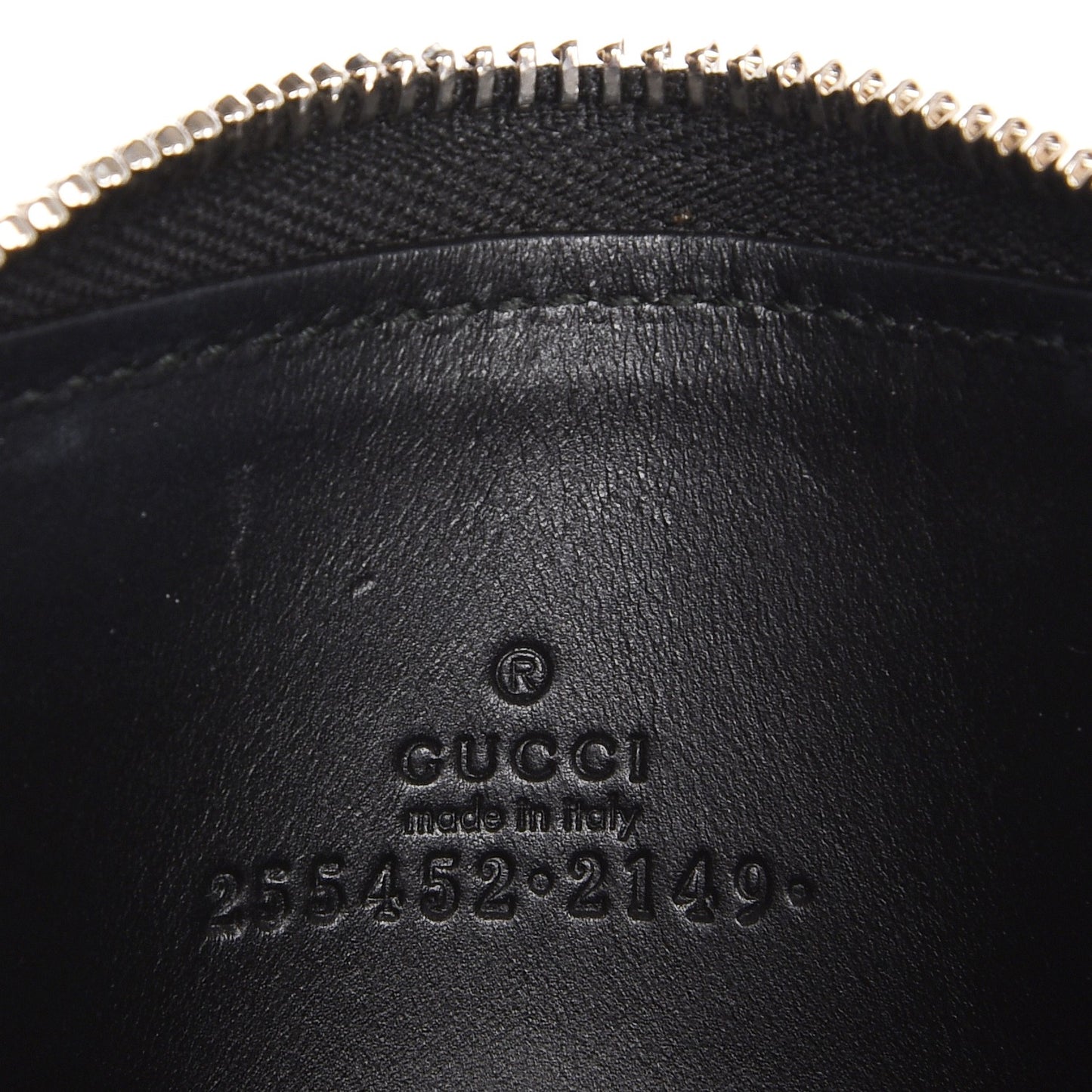 Guccissima Zip Around Card Case Black