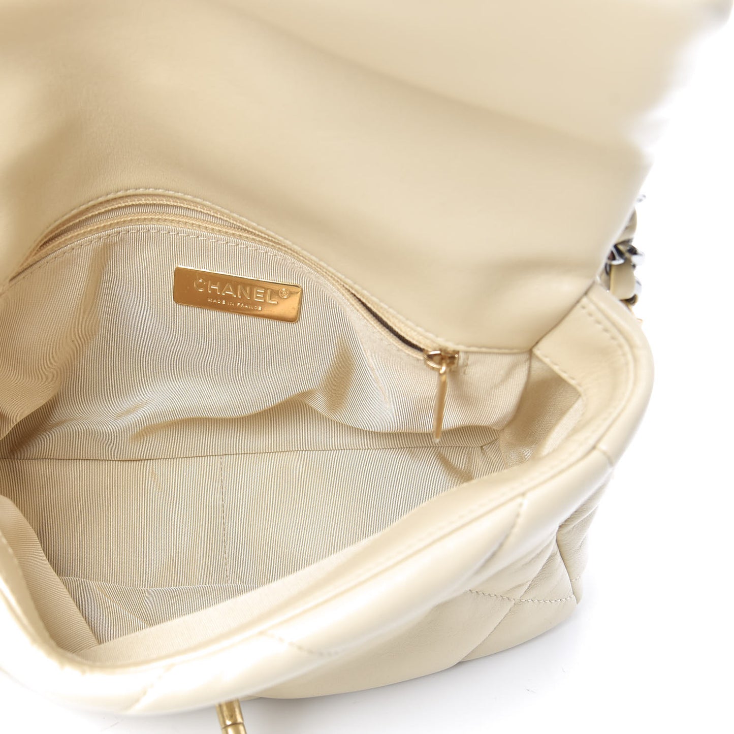 Lambskin Quilted Medium 19 Flap Beige