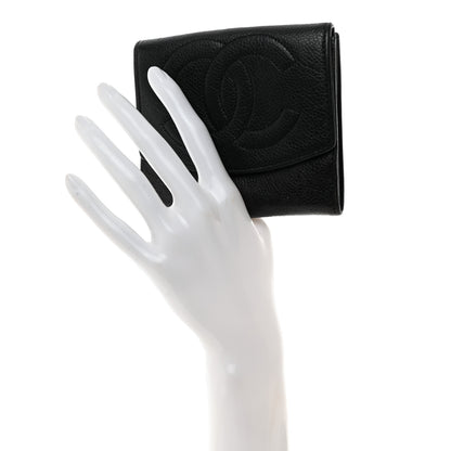 Chanel Caviar Timeless CC Compact French Wallet Black 2 of 10